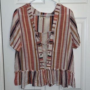 Striped Tie Blouse